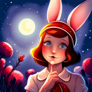 a land filled with magic and wonder there lived a brave little rabbit named Rosie Rosie had the softest fur you could ever imagine and her eyes sparkled like the stars in the night sky3